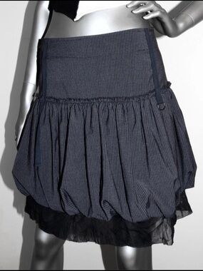 cache cache Striped Bubble Skirt with Tulle Trim size 36 Parisian core